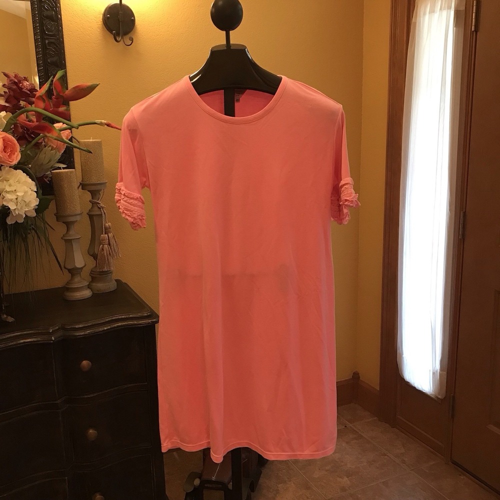 Crown & Ivy Pink T-Shirt‎ Dress Women's M #2155